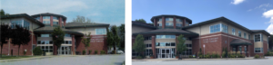 Location 5: Peters Township Public Library before addition (left) and after (right)
